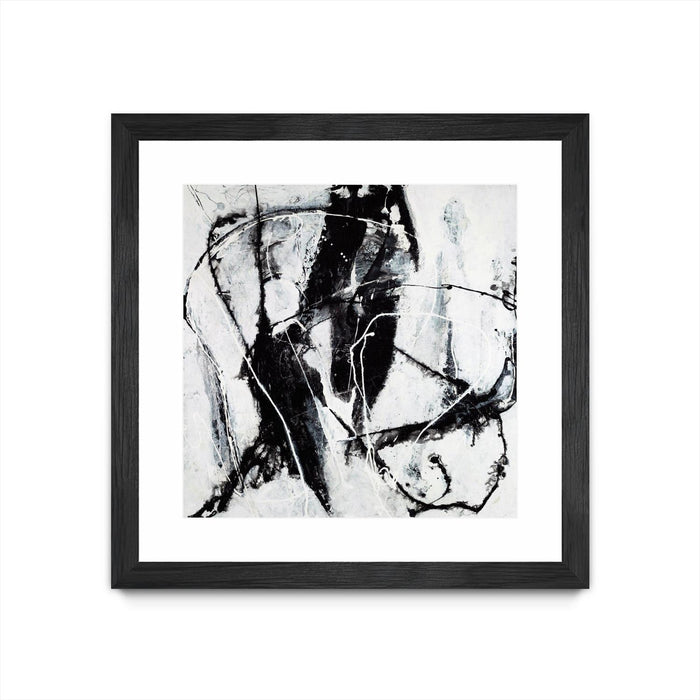 Œuvre d’art murale encadrée noire et mate « Polar Opposition » 36 x 36