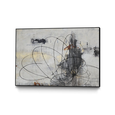 "Mess With The Mind Ii" Canvas Framed Black 36x24 Wall Art