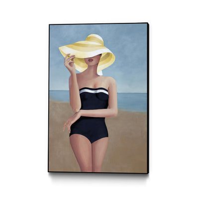 "Babe In Bermuda" Canvas Framed Black 24x36 Wall Art