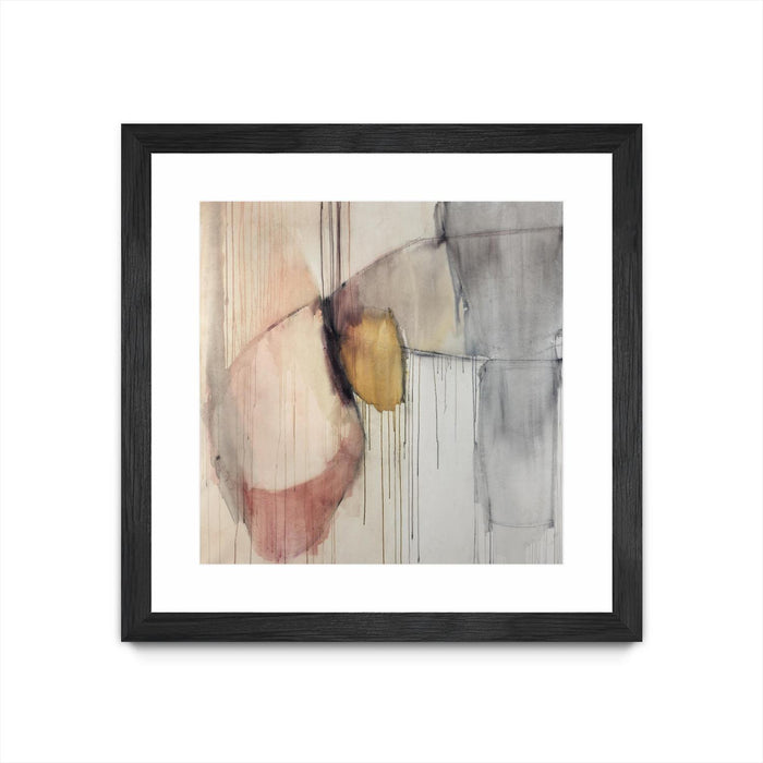 Œuvre d’art murale encadrée noire et mate « Trapped Silence » 36 x 36