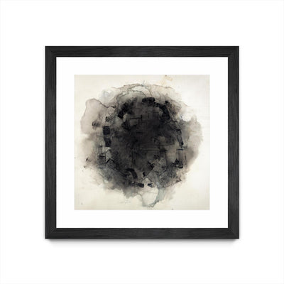 "Positives And Negatives I" Matted and Framed Black 36x36 Wall Art