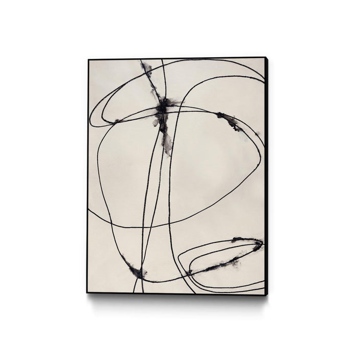 Œuvre d'art murale sur toile encadrée noire « Tangled Ties » 24 x 32