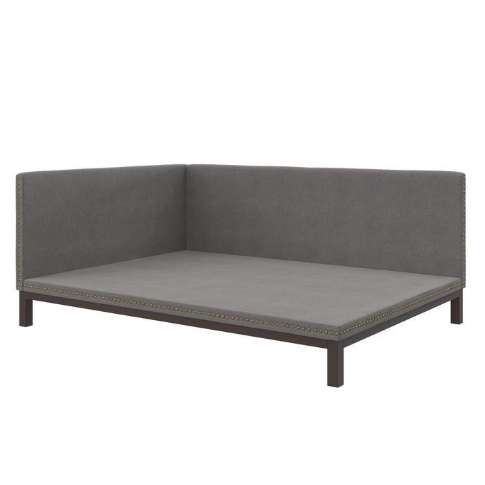 Lit de repos double rembourré Doris de Atwater Living Dorel Home - gris
