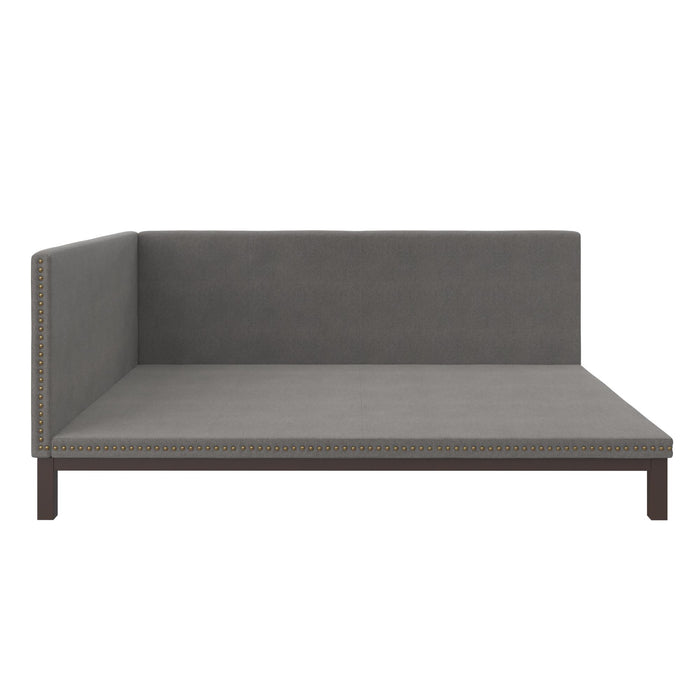 Lit de repos double rembourré Doris de Atwater Living Dorel Home - gris