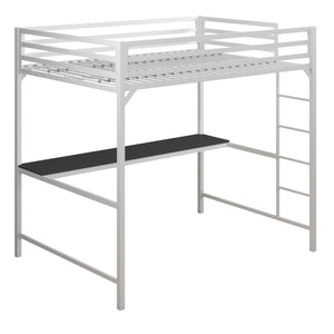 Lit double mezzanine Mason de Atwater Living Dorel Home en métal avec bureau - blanc