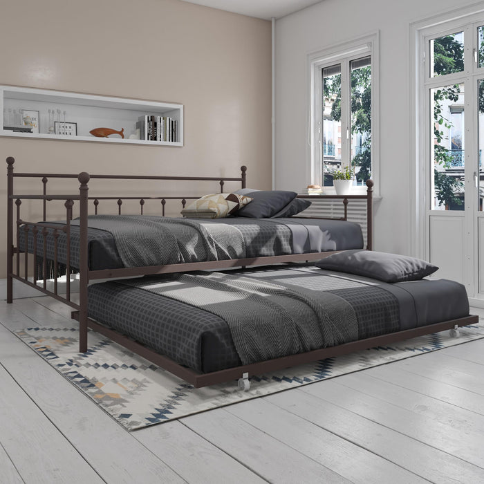 Ensemble grand lit de repos et lit gigogne double Maisie de Atwater Living Dorel Home - bronze