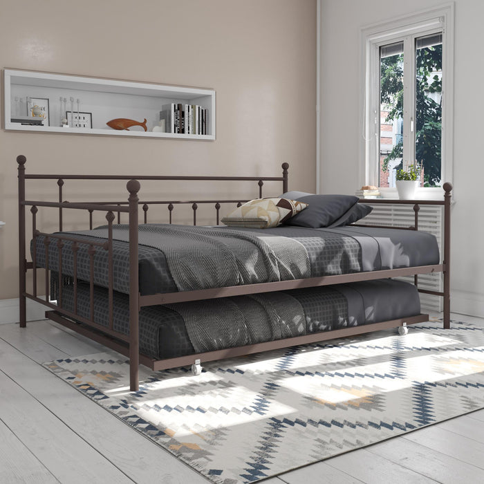 Ensemble grand lit de repos et lit gigogne double Maisie de Atwater Living Dorel Home - bronze