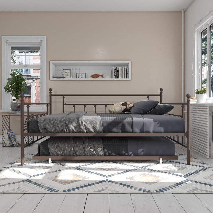 Ensemble grand lit de repos et lit gigogne double Maisie de Atwater Living Dorel Home - bronze