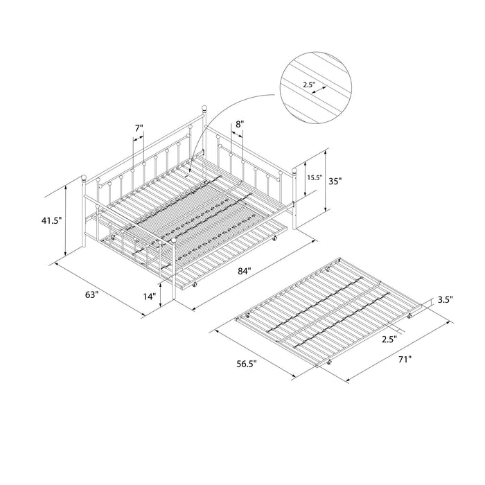 Ensemble grand lit de repos et lit gigogne double Maisie de Atwater Living Dorel Home - bronze