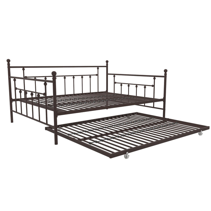Ensemble grand lit de repos et lit gigogne double Maisie de Atwater Living Dorel Home - bronze