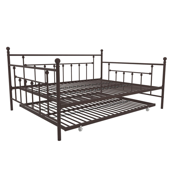 Ensemble grand lit de repos et lit gigogne double Maisie de Atwater Living Dorel Home - bronze