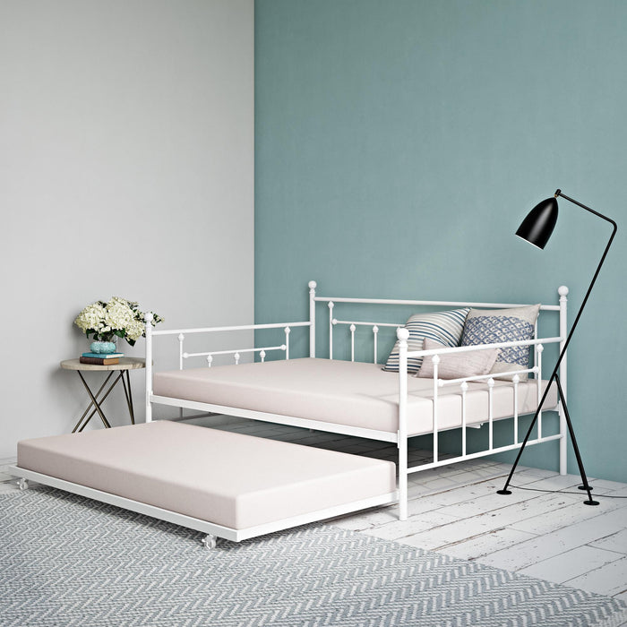 Lit de repos double et lit gigogne simple Maisie de Atwater Living - blanc