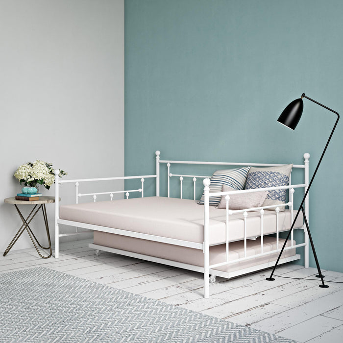 Lit de repos double et lit gigogne simple Maisie de Atwater Living - blanc