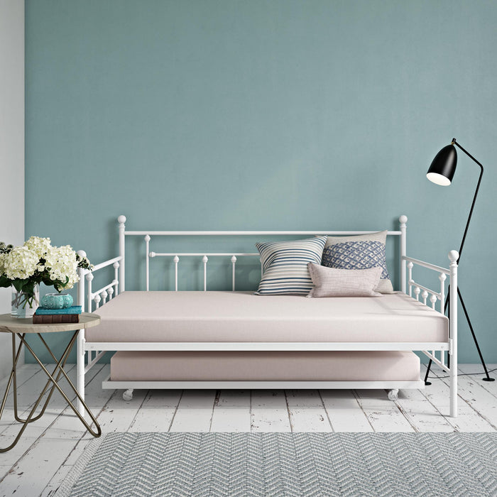Lit de repos double et lit gigogne simple Maisie de Atwater Living - blanc