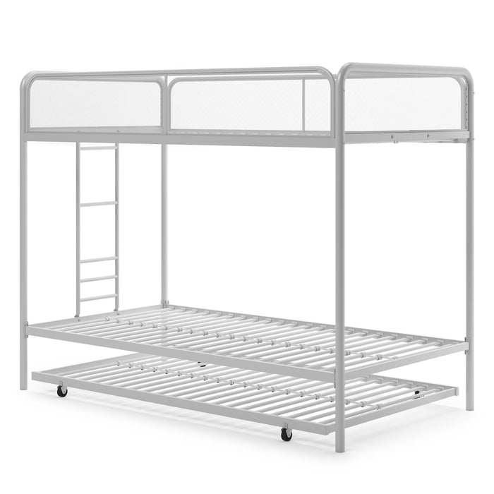 Lits superposés Elia de Atwater Living Dorel Home en métal avec 3 lits simples - blancs