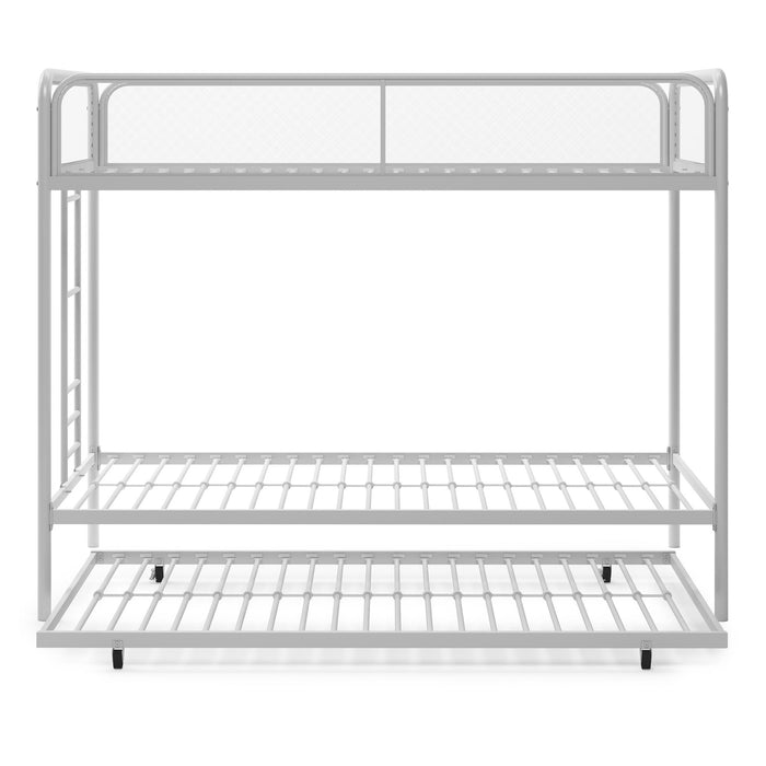 Lits superposés Elia de Atwater Living Dorel Home en métal avec 3 lits simples - blancs