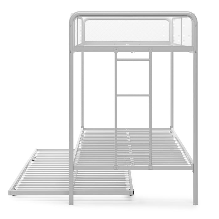 Lits superposés Elia de Atwater Living Dorel Home en métal avec 3 lits simples - blancs