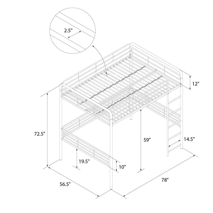 Lit double mezzanine Bodhi de Atwater Living en métal pour jeunes - noir