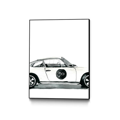 "Porsche" Canvas Framed Black 18x24 Wall Art