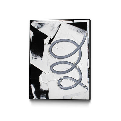 "Swirl " Canvas Framed Black 18x24 Wall Art