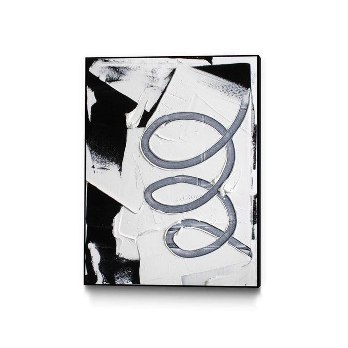 Œuvre d'art murale sur toile encadrée noire « Swirl » 18 x 24