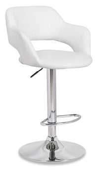  Tabouret bar Finn en tissu de cuir végétalien et en métal avec siège pivotant et réglable - blanc
