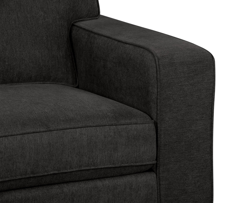 Fauteuil Fiona de 36,5 po fabriqué au Canada en tissu de chenille avec accoudoirs rectilignes - gris