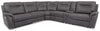 Sofa sectionnel à inclinaison électrique Floy 6 pièces en suédine avec appuie-têtes électriques, console de rangement et port USB - gris