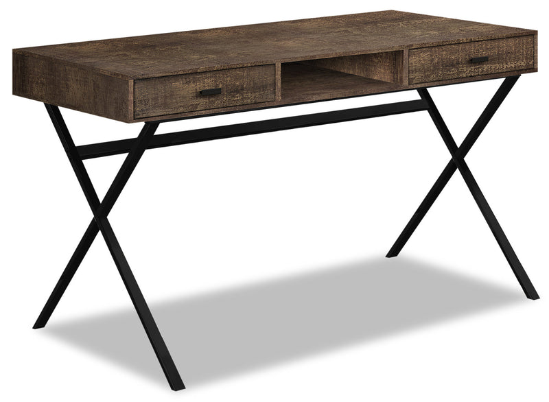 Flynn Reclaimed Wood-Look Desk - Brown