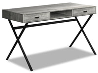 Bureau Flynn à l'apparence de bois recyclé - gris