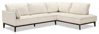 Sofa sectionnel de droite Gena 2 pièces en tissu d'apparence lin - coton 