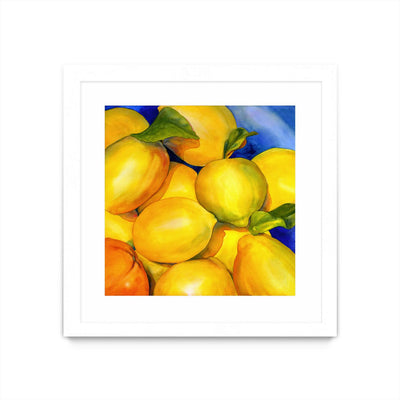 "Zest For Life" Matted and Framed White 36x36 Wall Art