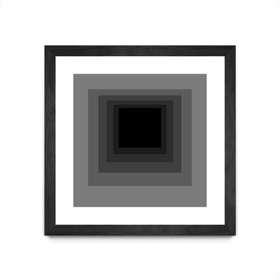 "After Josef A" Matted and Framed Black 30x30 Wall Art