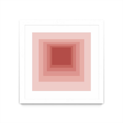 "After Josef O" Matted and Framed White 30x30 Wall Art