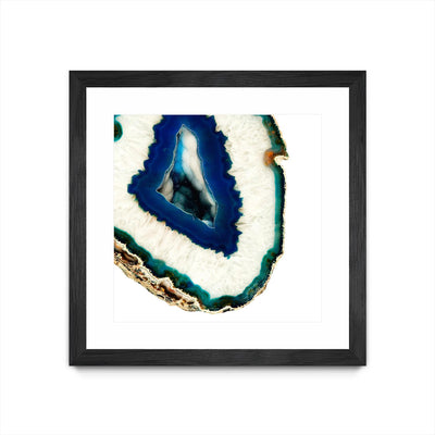 "Mediterranean Agate A" Matted and Framed Black 30x30 Wall Art