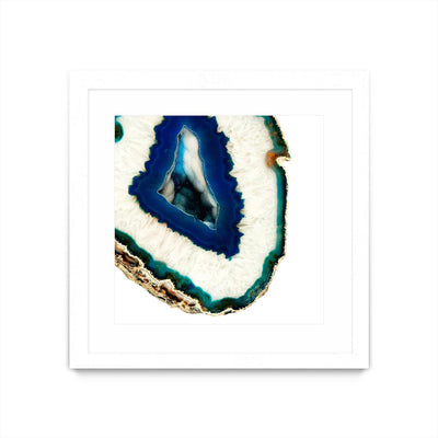 "Mediterranean Agate A" Matted and Framed White 36x36 Wall Art
