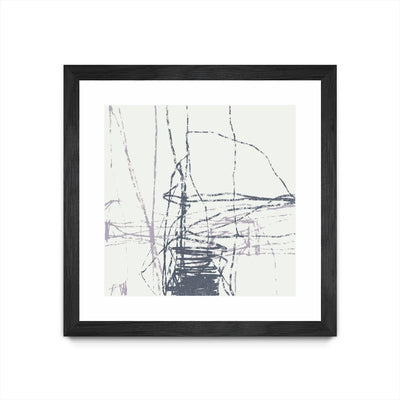 "Chalk Doodles G" Matted and Framed Black 36x36 Wall Art