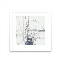 Œuvre d’art murale encadrée blanche et mate « Chalk Doodles G » 30 x 30