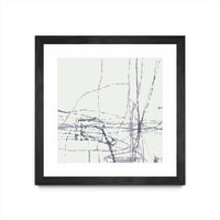 Œuvre d’art murale encadrée noire et mate « Chalk Doodles H » 36 x 36