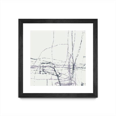 "Chalk Doodles H" Matted and Framed Black 36x36 Wall Art