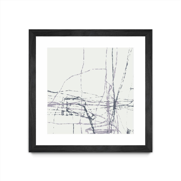 Œuvre d’art murale encadrée noire et mate « Chalk Doodles H » 36 x 36