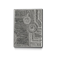Œuvre d'art murale sur toile encadrée noire « Clustered Dots A » 24 x 32