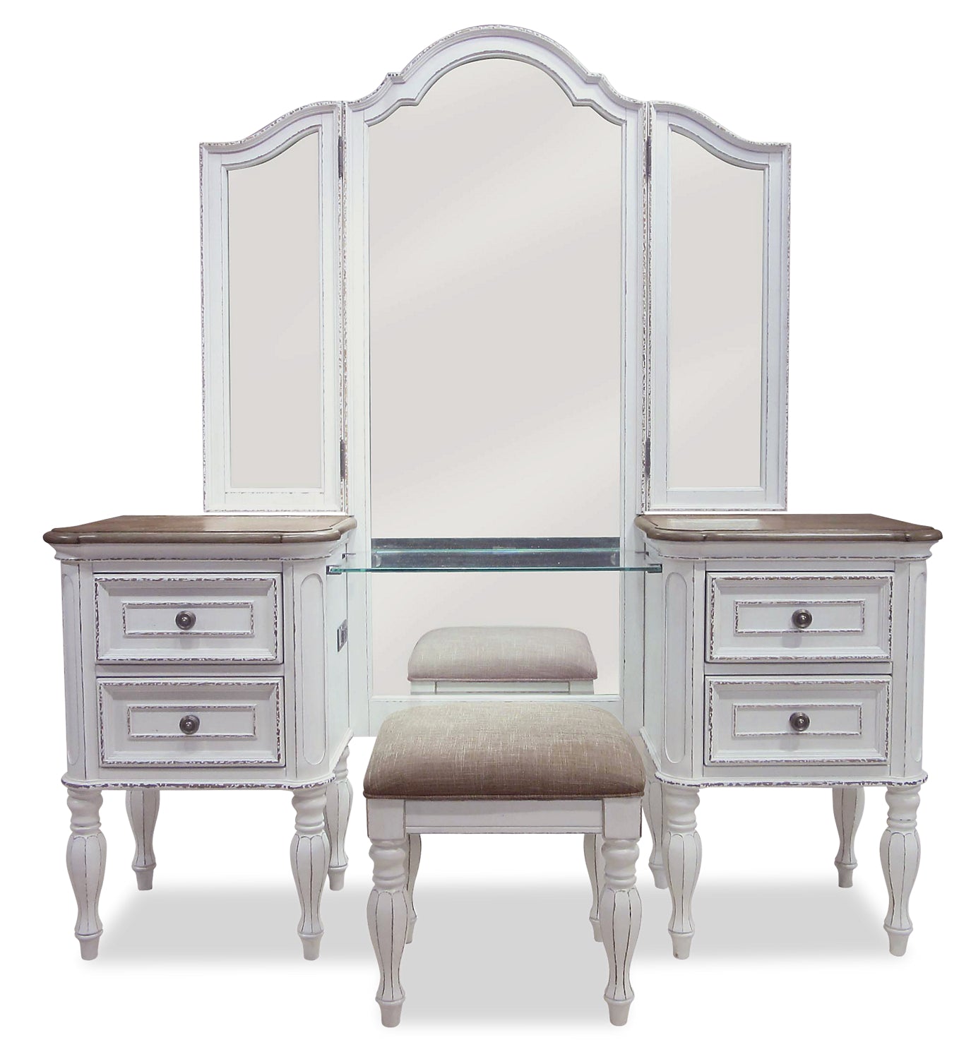 Coiffeuse avec miroir blanc brillant 130x50x132,5 cm Coiffeuse avec miroir blanc brillant 130x50x132,5 cm
