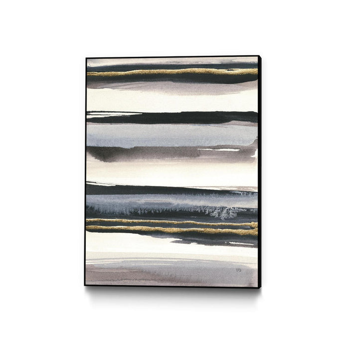 Œuvre d'art murale sur toile encadrée noire « Gilded Grey Iv » 30 x 40