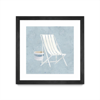 "Serene Seaside Iii" Matted and Framed Black 36x36 Wall Art