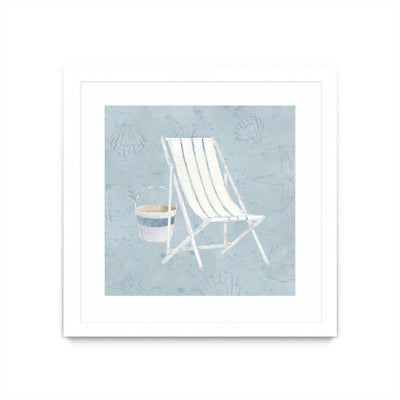 "Serene Seaside Iii" Matted and Framed White 36x36 Wall Art