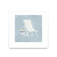 Œuvre d’art murale encadrée blanche et mate « Serene Seaside Iii » 30 x 30