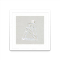 Œuvre d’art murale encadrée blanche et mate « Serene Seaside Ii Tan » 36 x 36