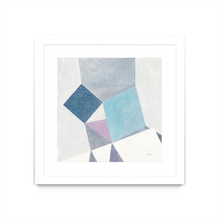 Œuvre d’art murale encadrée blanche et mate « Bay Bridge V1 » 36 x 36