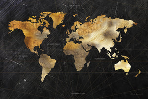 Œuvre d’art murale Giant Art « Dramatic World Map » 84 x 54